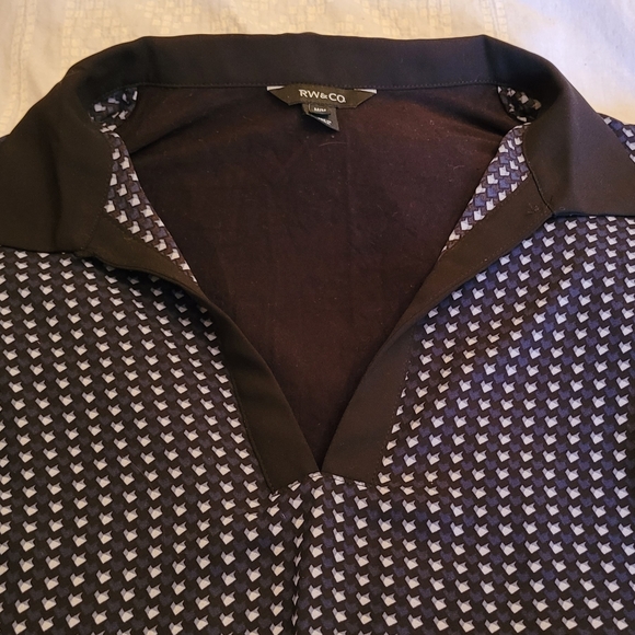 RW&Co mixed media shirt-neck tunic size M - Picture 3 of 8